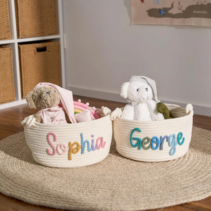 Personalized Knitted Baby Baskets