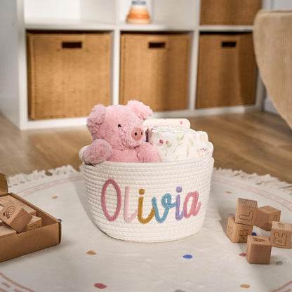 Personalized Knitted Baby Baskets